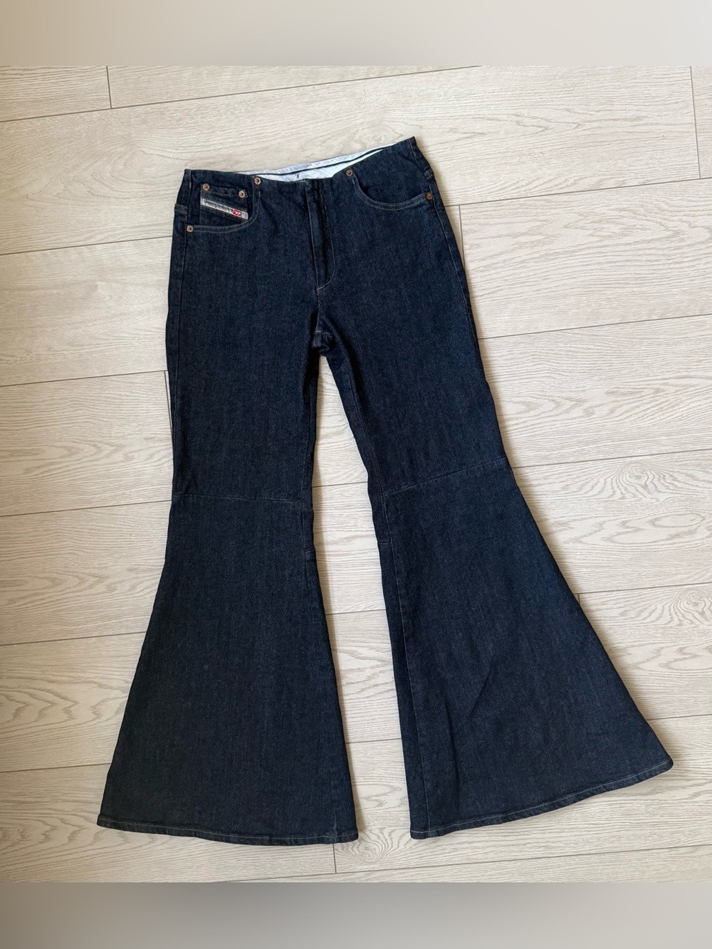 Vintage Y2K Bell Bottoms Diesel Archive Jeans Low-Mid Rise Made In Italy 2002
